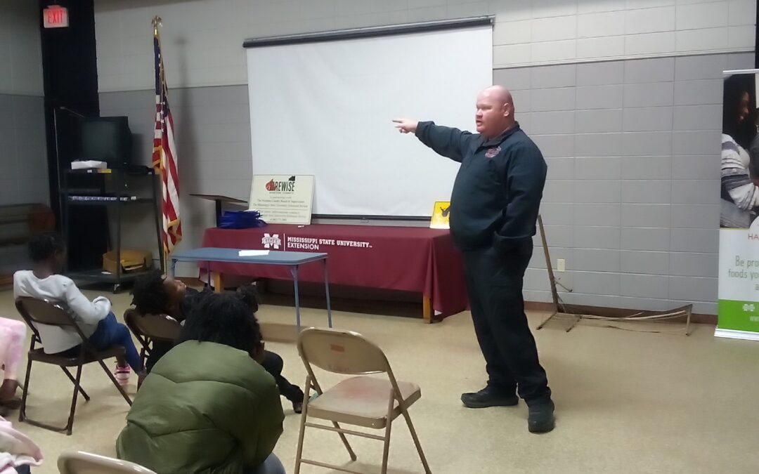 Fire Chief Robert Hutto Speaks to Youth Group on Fire Safety